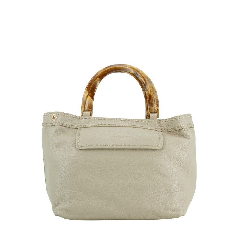 VISONA' - Borsa Ambra Medium - Latte/Quercia