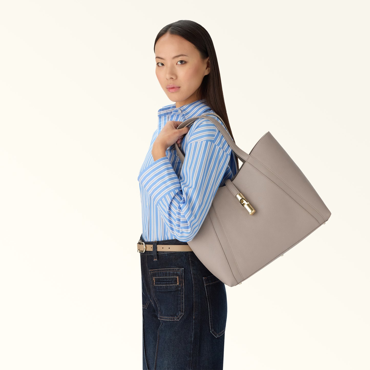 FURLA - Borsa Goccia Shopping L - Linen