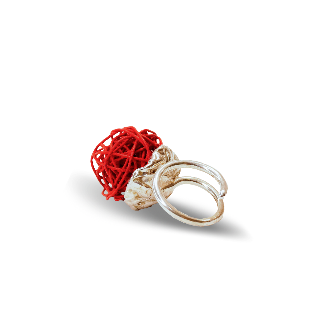 Anello Dedalus Sfera Grande - Rosso