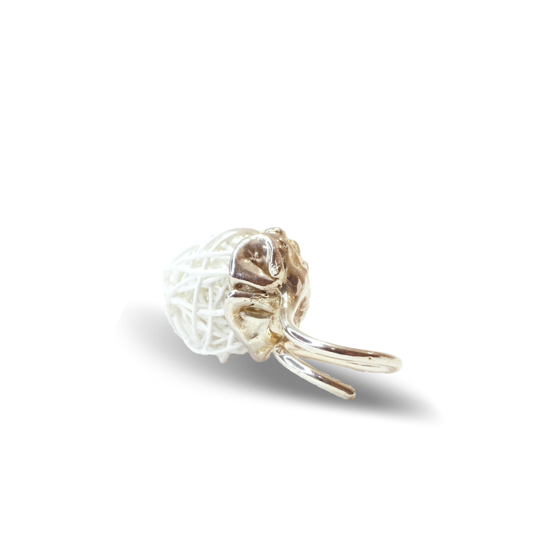 Anello Dedalus Sfera Grande-Bianco