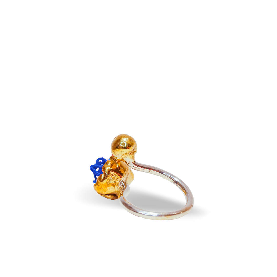 Anello Dedalus Doppia Sfera- Blu