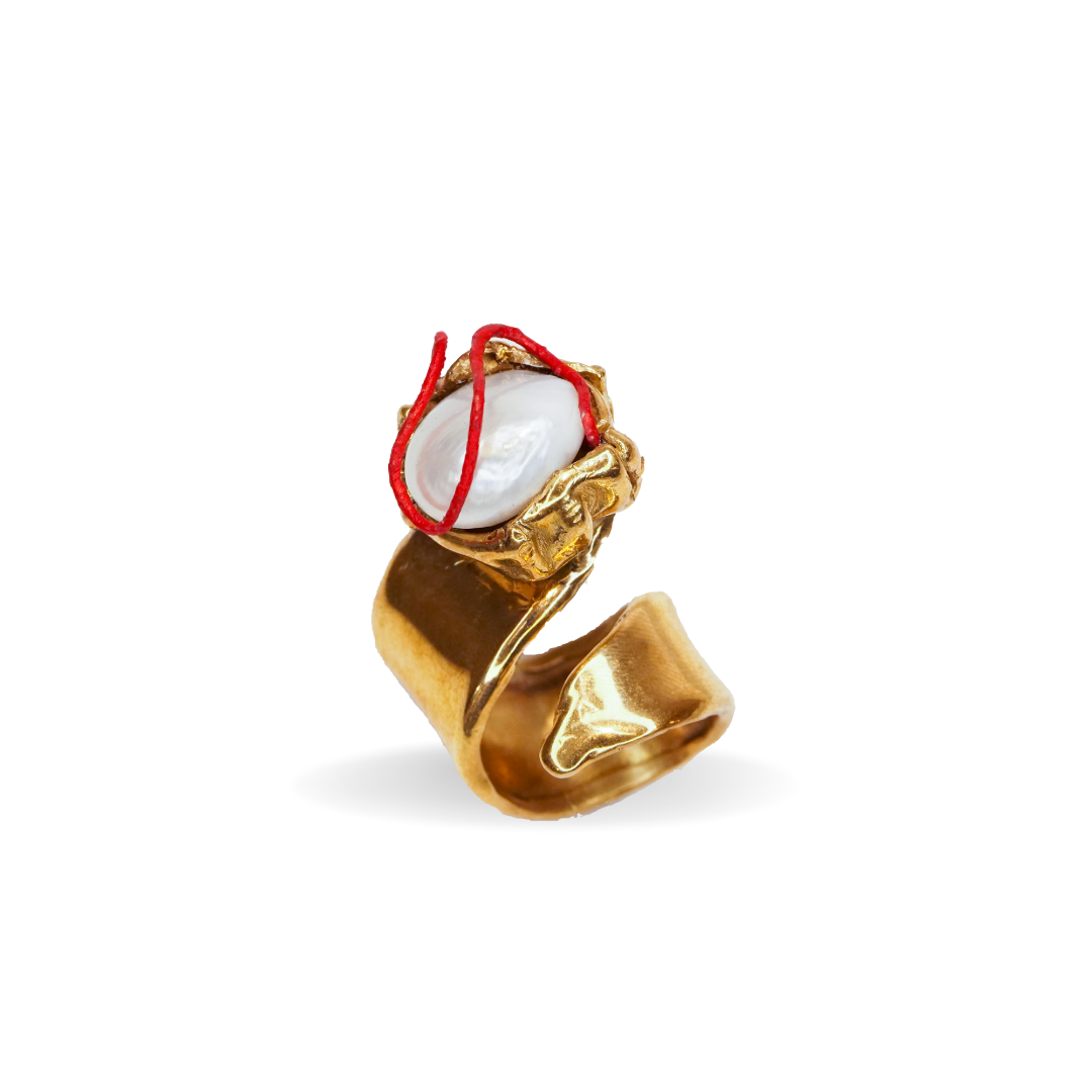 Anello Lace Perla- Rosso