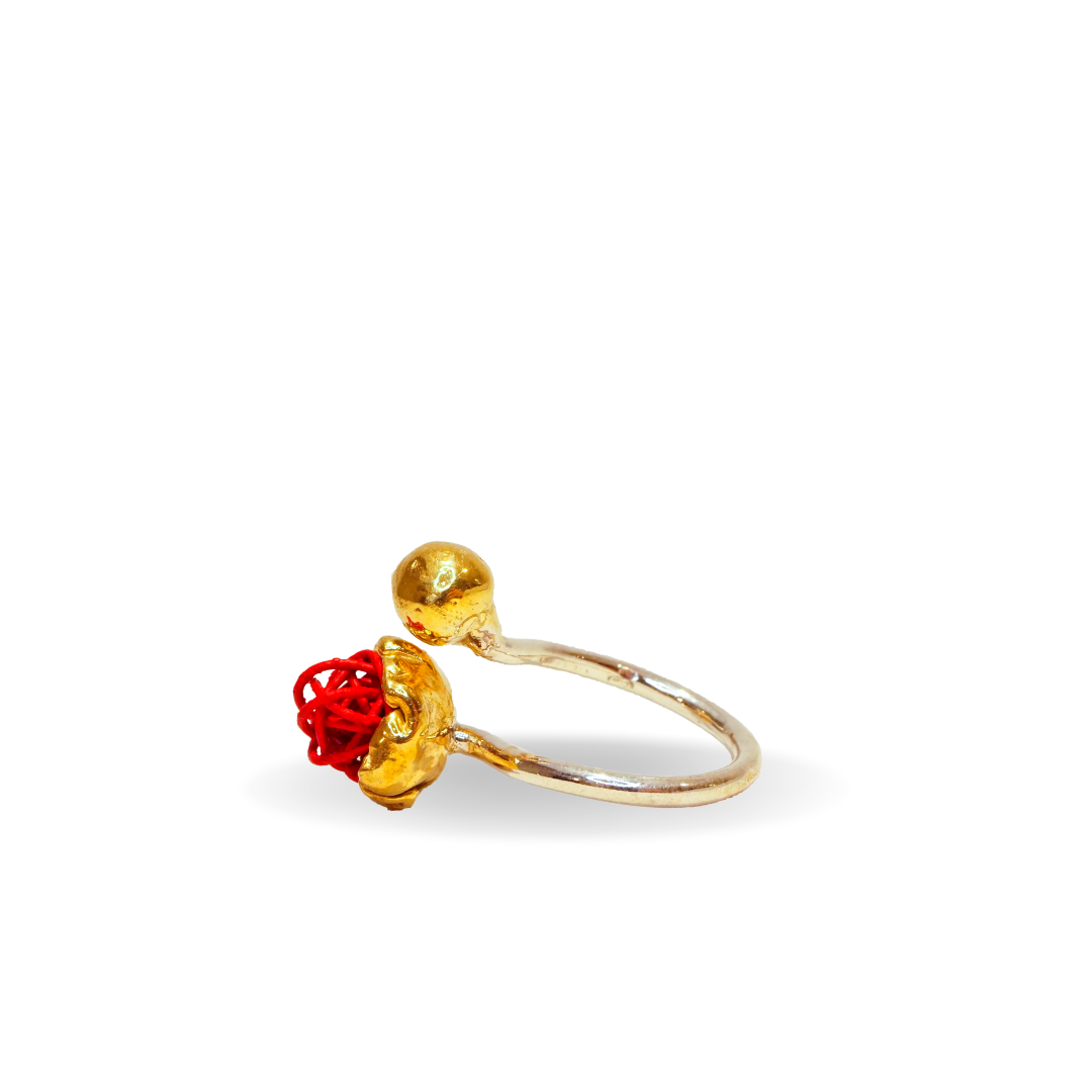 Anello Dedalus Doppia Sfera- Rosso