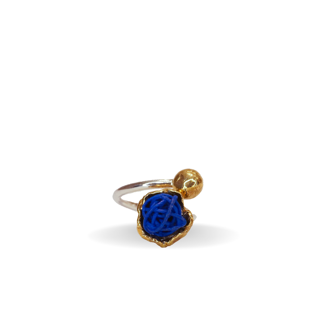 Anello Dedalus Doppia Sfera- Blu