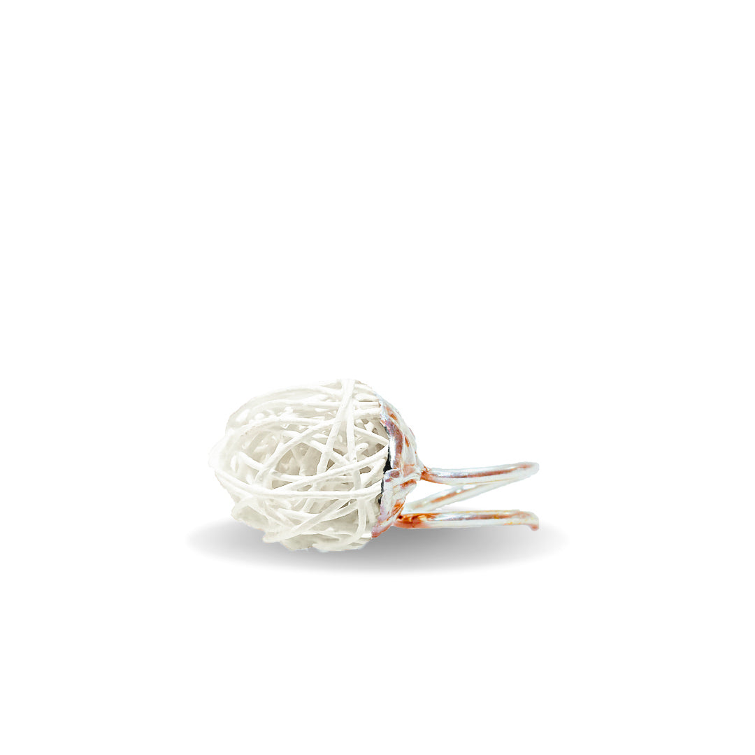 Anello Dedalus Sfera Grande-Bianco
