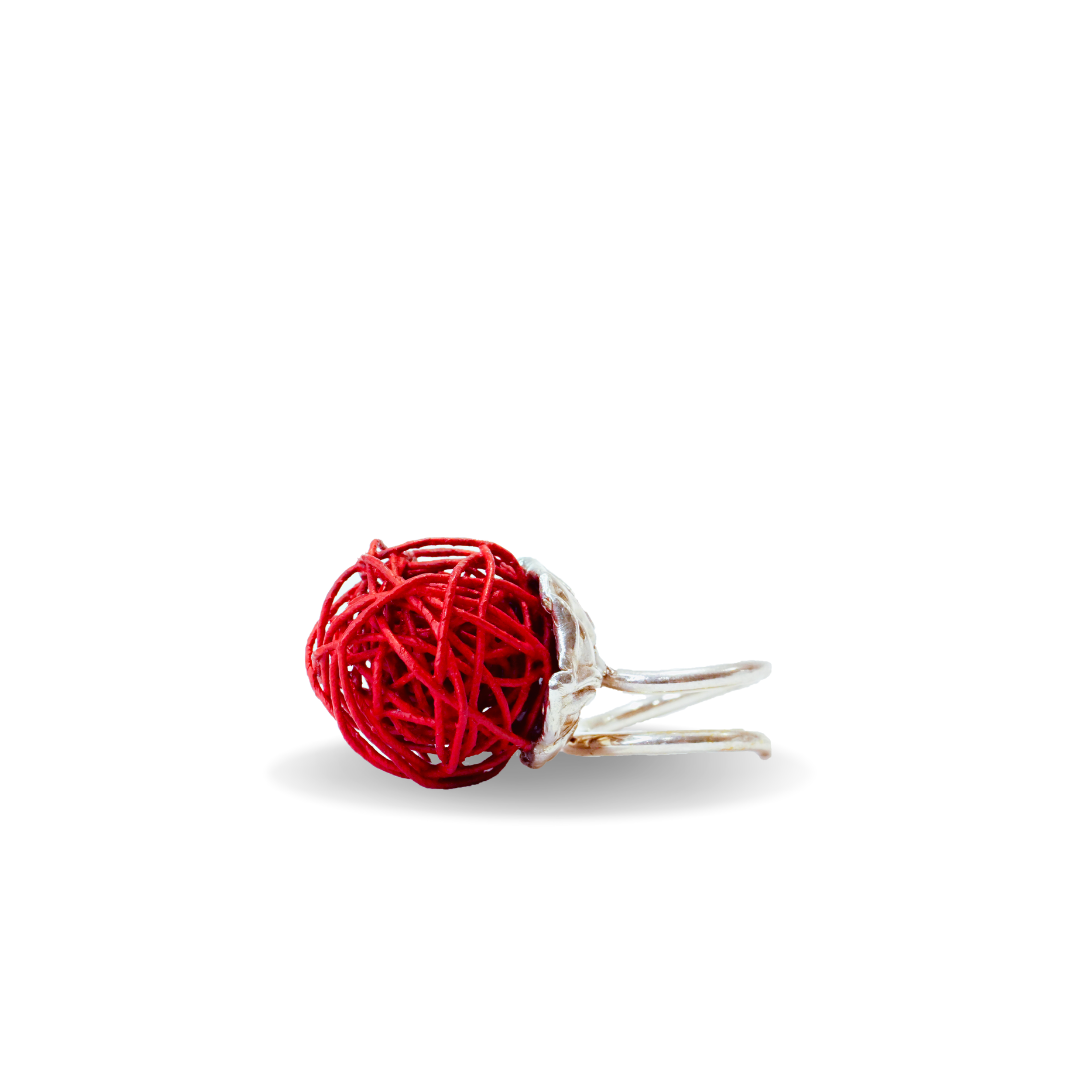 Anello Dedalus Sfera Grande - Rosso