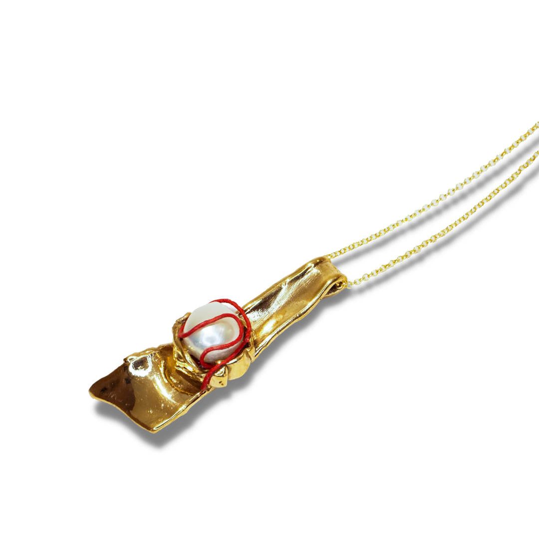 Collana Lace Perla-Rosso