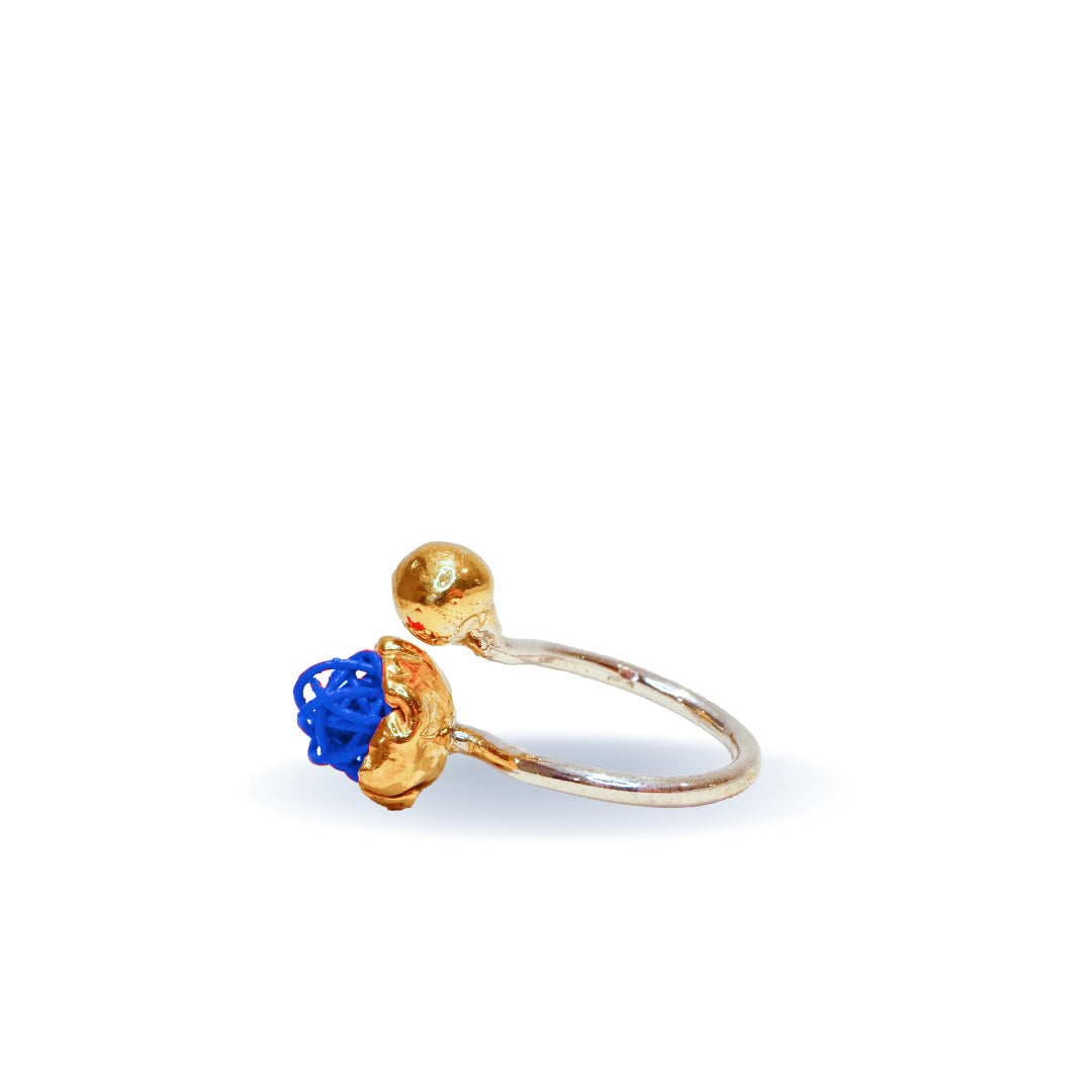 Anello Dedalus Doppia Sfera- Blu
