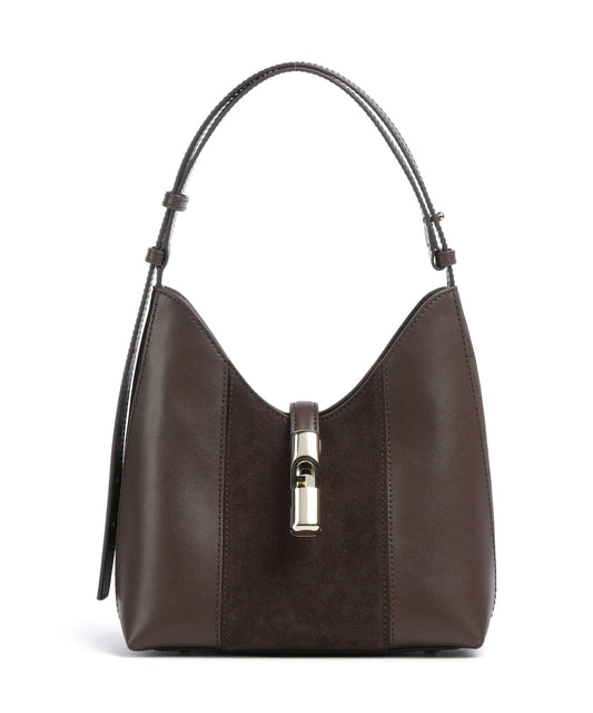 FURLA -  Borsa a spalla Goccia M suede - Toni Espresso
