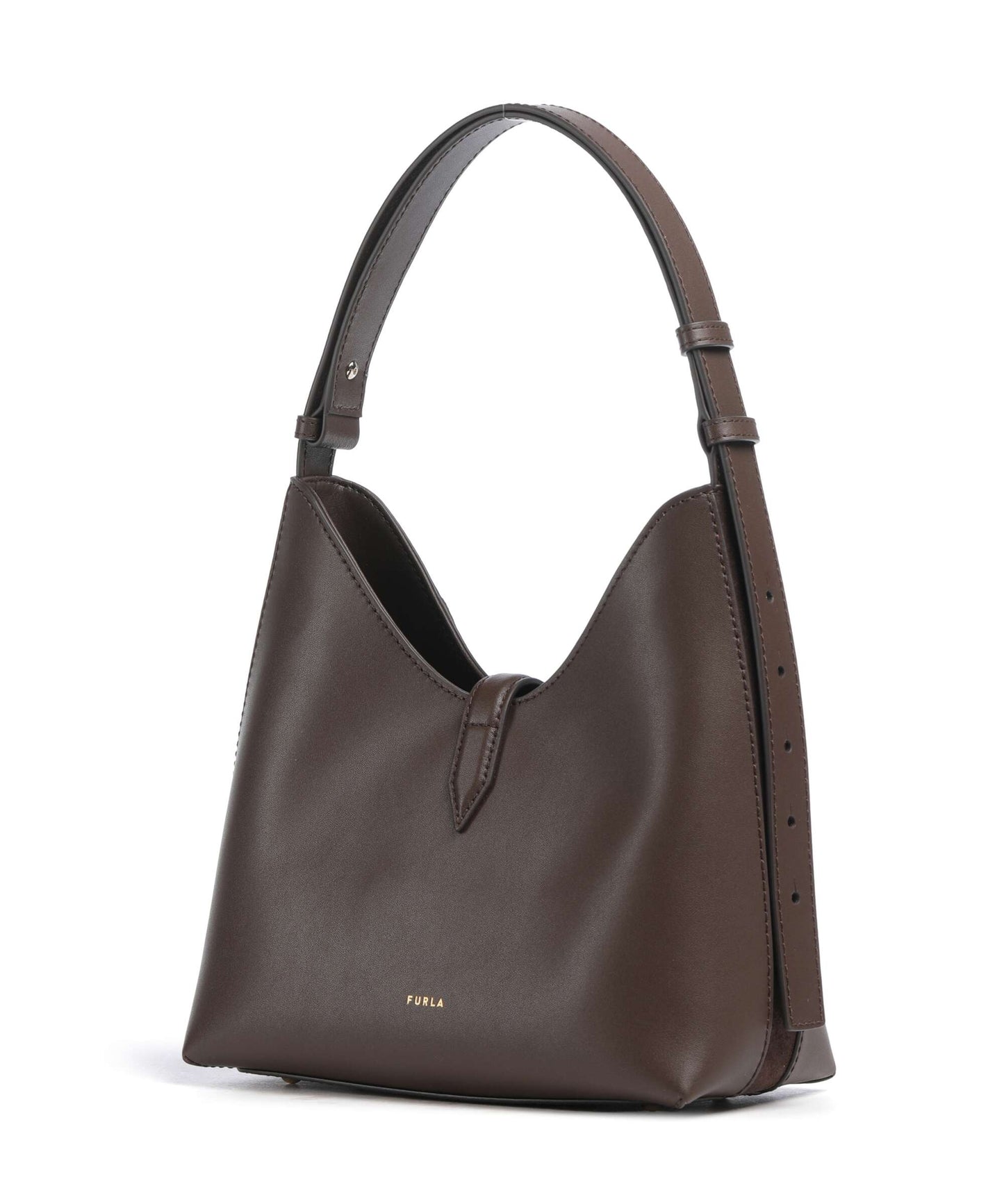 FURLA -  Borsa a spalla Goccia M suede - Toni Espresso