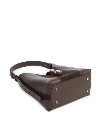FURLA -  Borsa a spalla Goccia M suede - Toni Espresso
