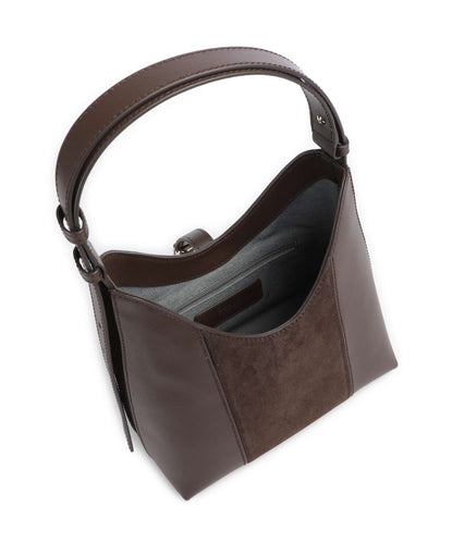 FURLA -  Borsa a spalla Goccia M suede - Toni Espresso