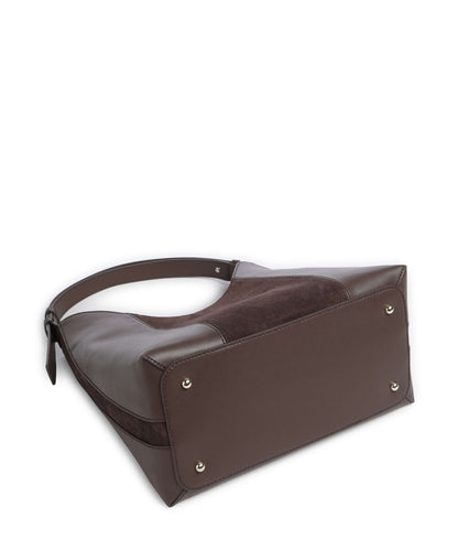 FURLA -  Borsa a spalla Goccia L suede - Toni Espresso