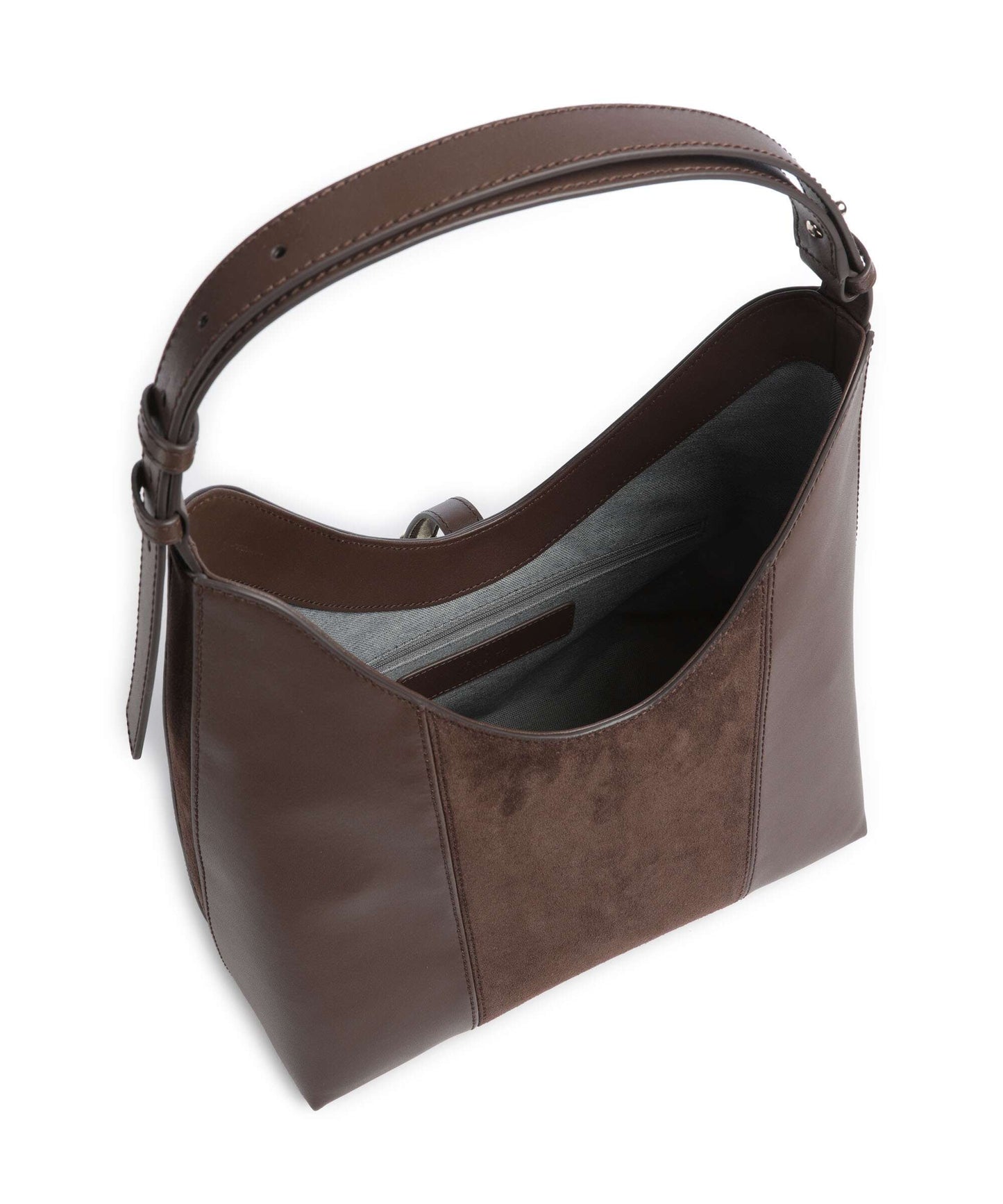 FURLA -  Borsa a spalla Goccia L suede - Toni Espresso