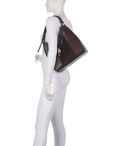 FURLA -  Borsa a spalla Goccia L suede - Toni Espresso