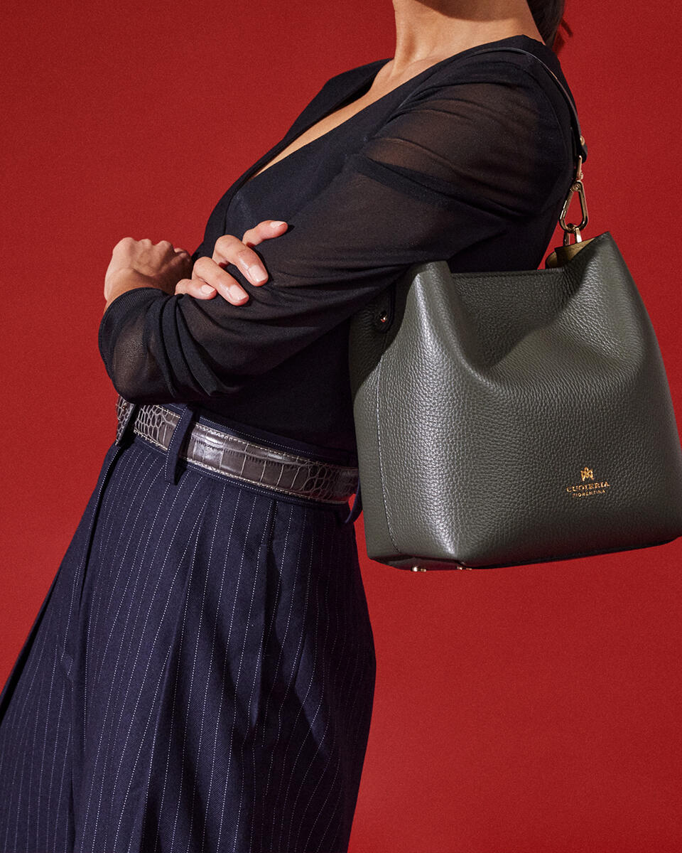 CUOIERIA FIORENTINA - Borsa Secchiello Alice Arancio