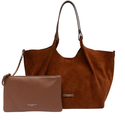 GIANNI CHIARINI - Borsa Dua Large camoscio - Cognac
