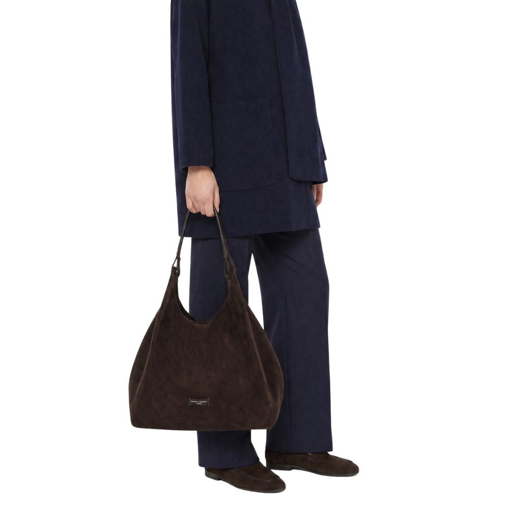 GIANNI CHIARINI - Borsa Dua Large camoscio - Moka