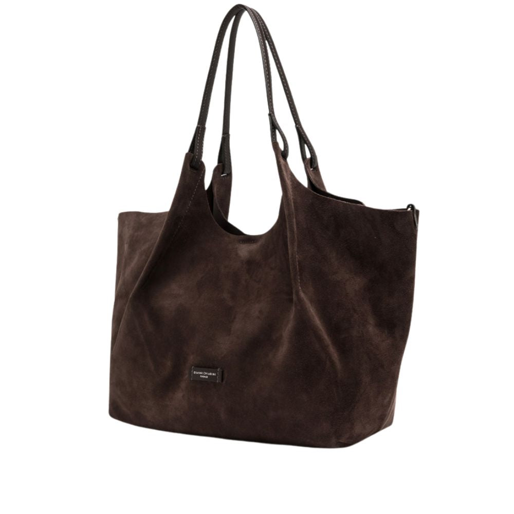 GIANNI CHIARINI - Borsa Dua Large camoscio - Moka