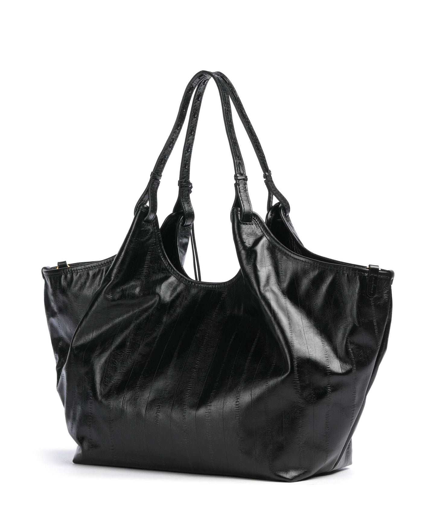 GIANNI CHIARINI - Borsa Dua Large pelle anguilla - Nero