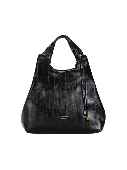 GIANNI CHIARINI - Borsa Dua Media pelle anguilla - Nero
