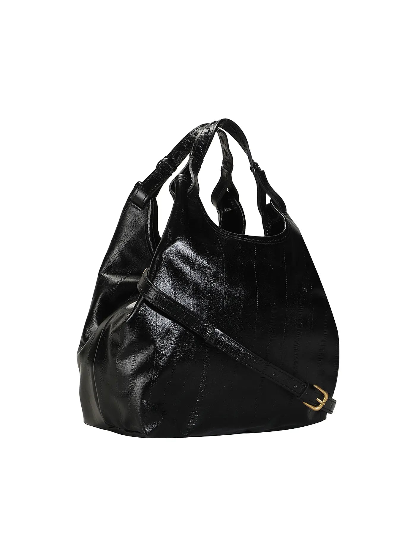 GIANNI CHIARINI - Borsa Dua Media pelle anguilla - Nero