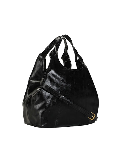 GIANNI CHIARINI - Borsa Dua Media pelle anguilla - Nero