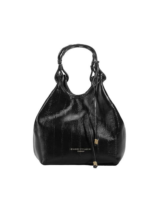 GIANNI CHIARINI - Borsa Dua Small pelle anguilla - Nero