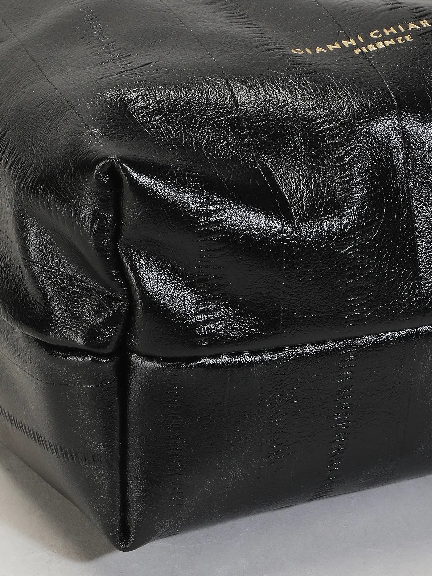 GIANNI CHIARINI - Borsa Dua Small pelle anguilla - Nero