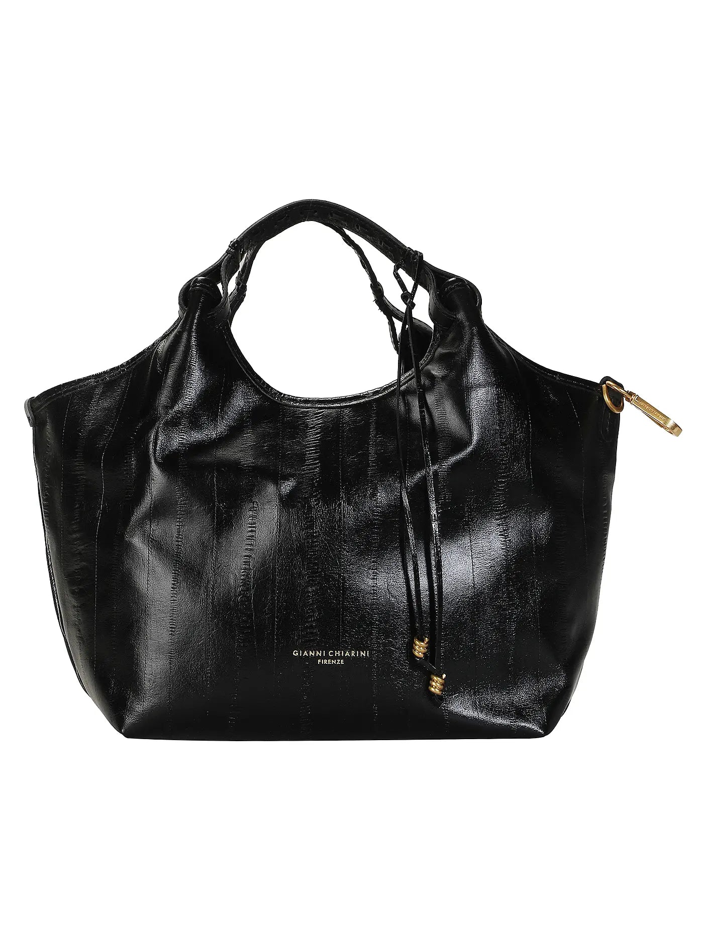 GIANNI CHIARINI - Borsa Dua Media pelle anguilla - Nero