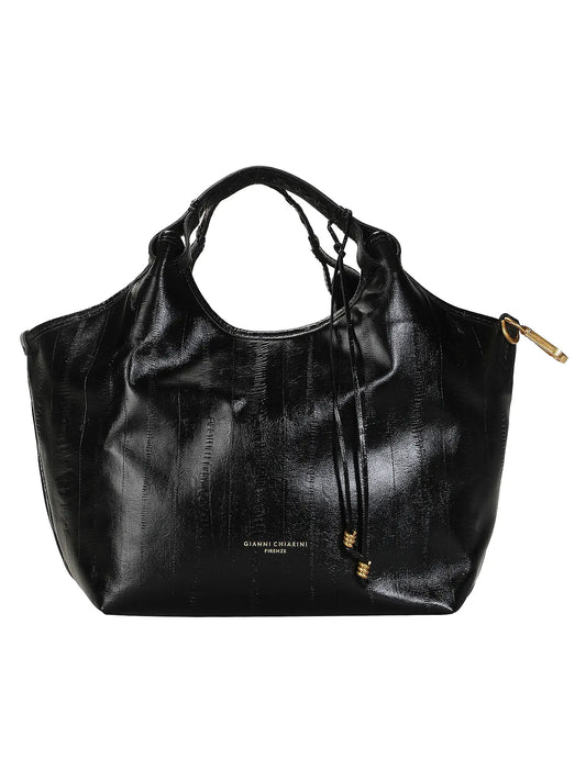 GIANNI CHIARINI - Borsa Dua Media pelle anguilla - Nero
