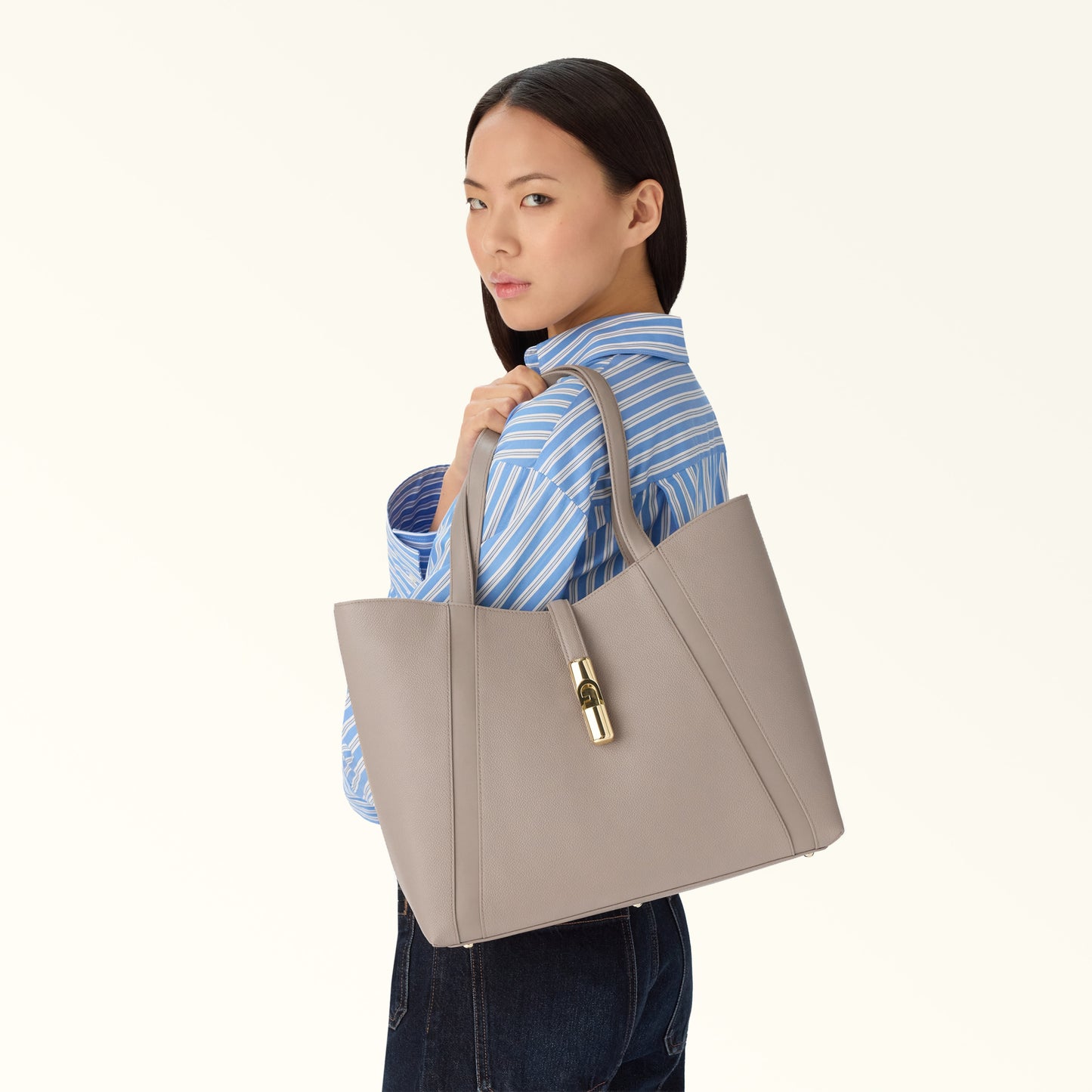 FURLA -  Borsa Goccia Shopping L  - Linen