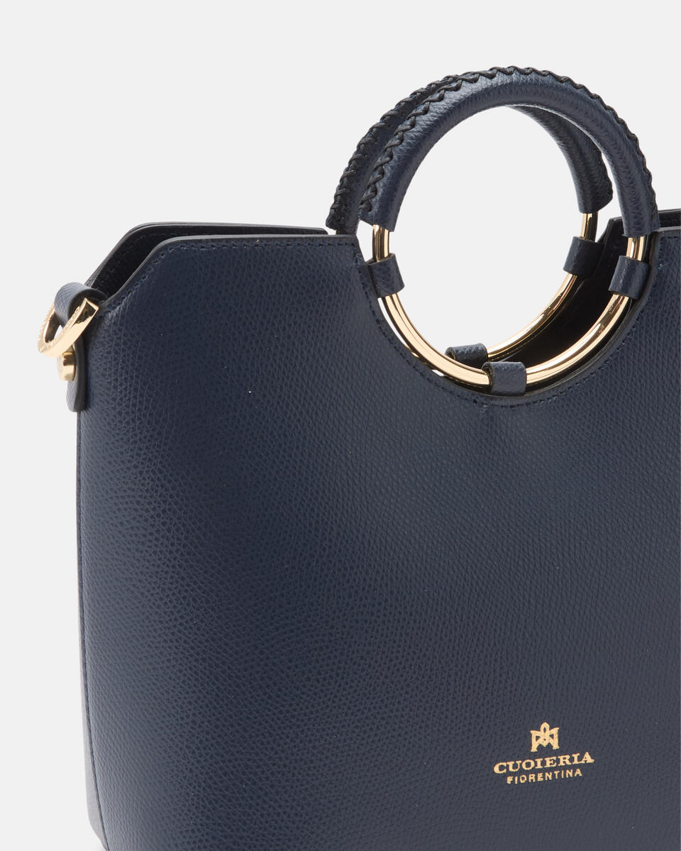 CUOIERIA FIORENTINA - Tote Bag Piccola Oblò - Navy
