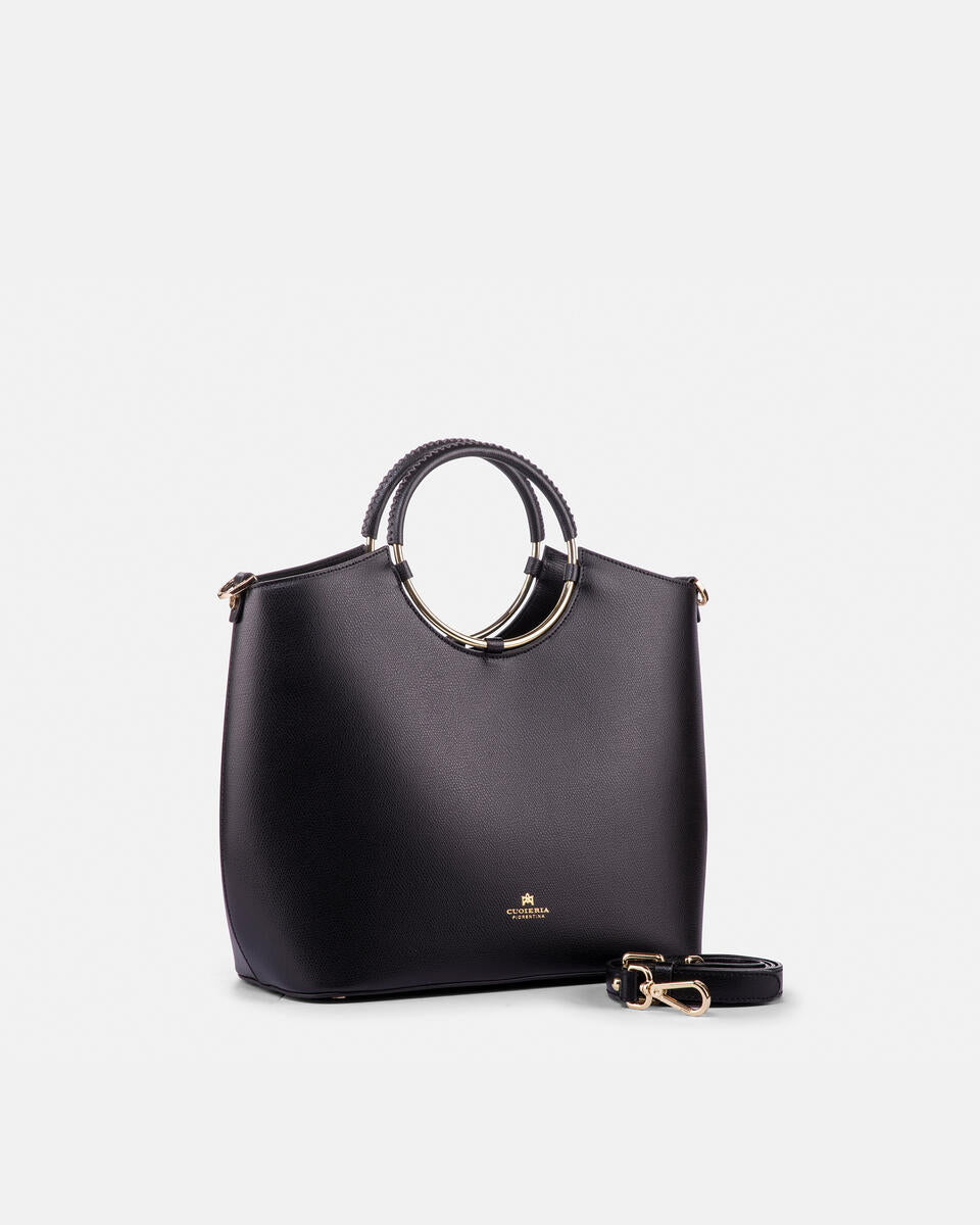 CUOIERIA FIORENTINA - Tote Bag Large Oblò - Nero