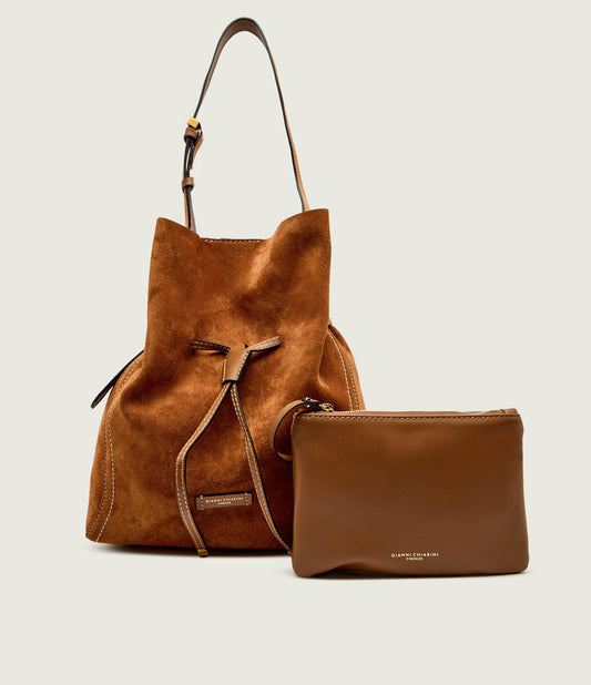 GIANNI CHIARINI - Borsa Sienna Large scamosciata - Caramello