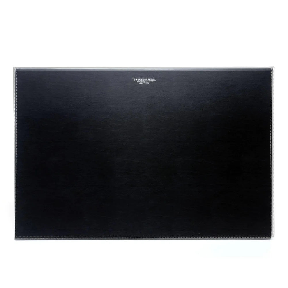 A. G. SPALDING & BROS. - Sottomano doppio in pelle nero, 60x40
