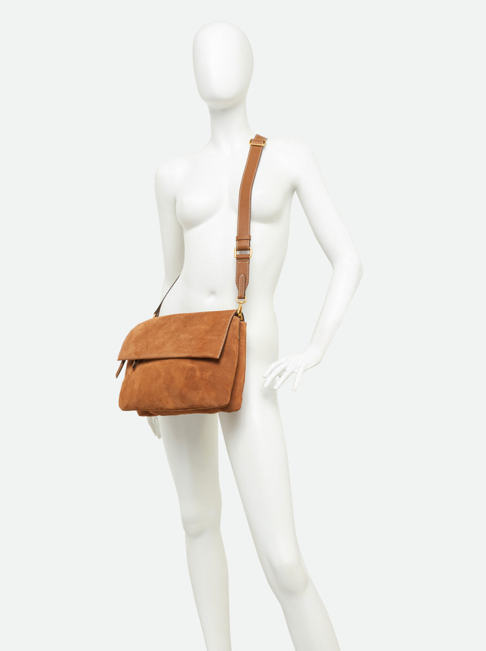 GIANNI CHIARINI - Borsa Three scamosciato - Cognac