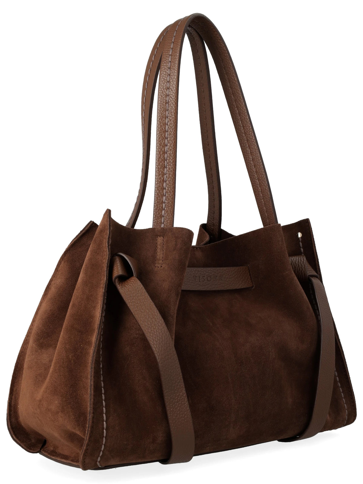 VISONA' - Borsa Vittoria Large Camoscio - Chocolate