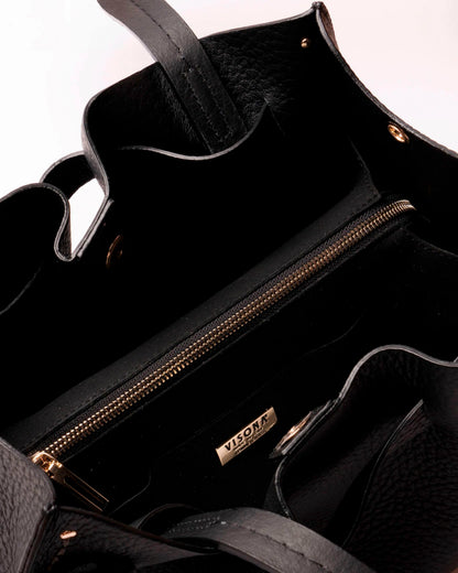 VISONA' - Borsa Vittoria Large - Nero