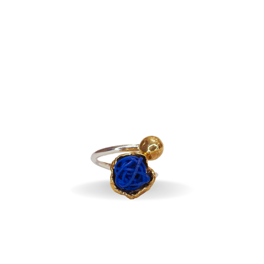 Anello Dedalus Doppia Sfera- Blu